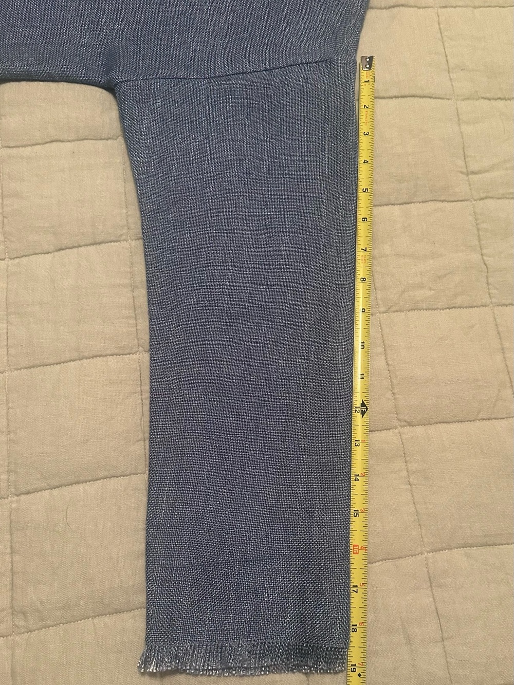 Tuckernuck Blue Linen Blend Raw Hem Tunic Dress. Womens size XL - Picture 7 of 12